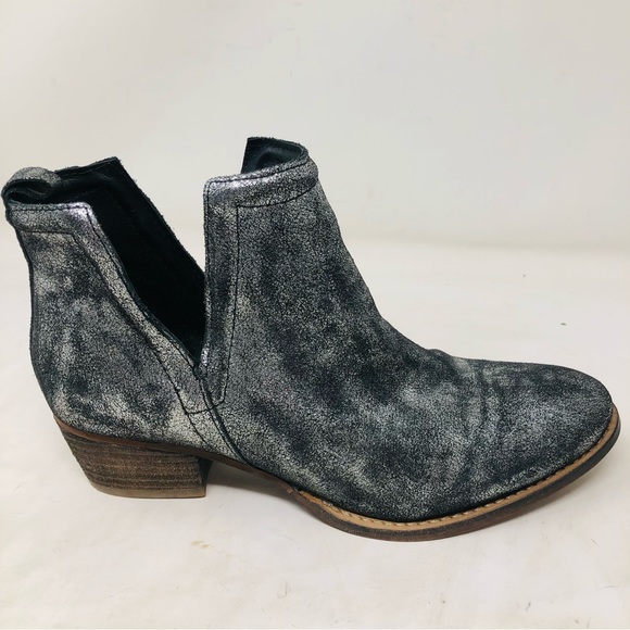 Diba True Stop By Metallic Black Ankle Boots - Picture 1 of 11